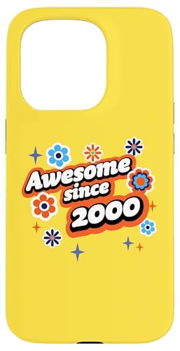 Carcasa para iPhone 15 Pro Awesome Since 2000 25th Birthday Hippie Retro Born In 2000