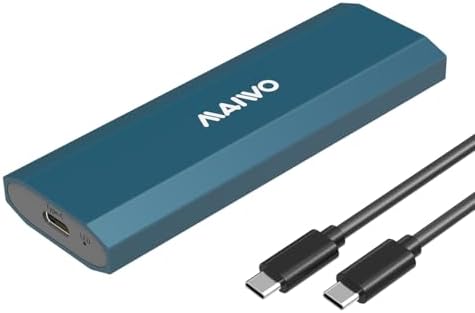 MAIWO M.2 NVME SATA SSD Enclosure USB 3.1 10Gbps Tool-Free, PCIe NVMe M Key & NGFF SATA B+M Key to USB C Adapter Reader with UASP Trim Aluminium