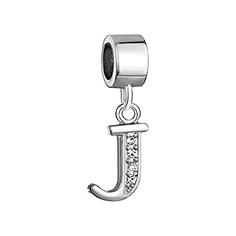 LovelyJewelry Initial Charms Letter A-Z Alphabet Synthetic Crystal Dangle Beads For Bracelet Cover