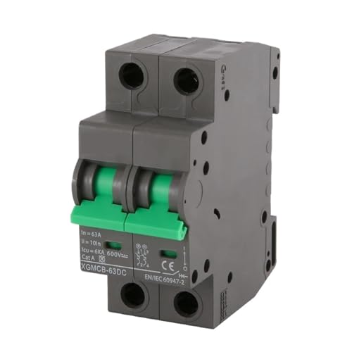 Disjoncteur solaire 2P DIN Rail DC 600V 63A pour protection de système photovoltaïque résidentiel