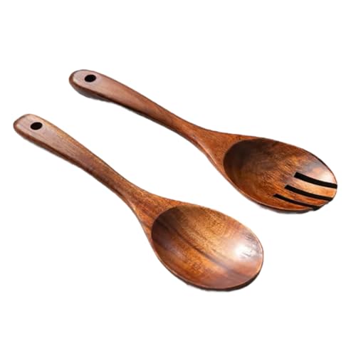 Consejos para Comprar Cubiertos para servir ensalada Top 5. 49 Juego de Cucharon y Tenedor Ensaladeros de Madera Elegantes para servir para Pastas y Ensaladas etc, Bonitos, elegantes y duraderos, sustentables