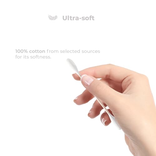 Wattestäbchen 200 – Candore – Stärkerer Bambusstab, weicher Baumwollkopf – Biologisch Abbaubar