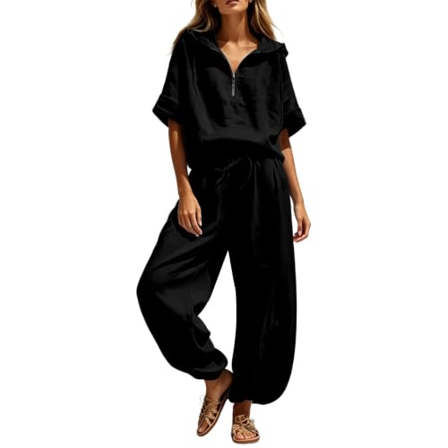 Conjunto de verano para mujer de diseño elegante y sofisticado monocolor de dos piezas