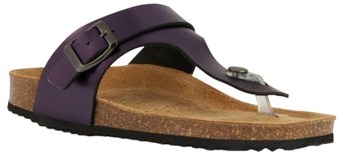 Geox D Brionia K, Chanclas Mujer, Morado, 37 EU