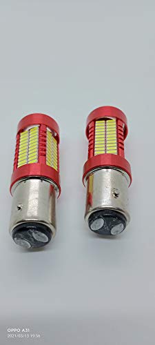Image of Back Light, Brake Light, Tail Light LED Parking Each Bulb 10 watts, Operating Voltage 12-24 volt (BAY15D,1157 for All Car and Bikes Pack of 2, White Color Non Flashing)