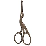 Stainless Steel Vintage Classic Embroidery Scissors Nail Art Stork Crane Beauty Tools Handicraft (brown)