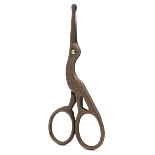 Stainless Steel Vintage Classic Embroidery Scissors Nail Art Stork Crane Beauty Tools Handicraft (brown)