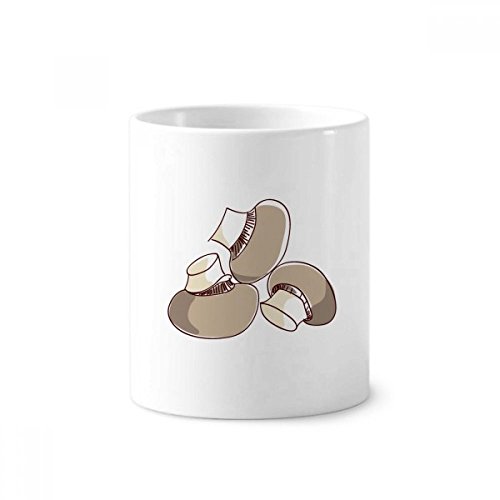 Porte-brosse à dents en céramique illustration champignon blanc 350ml