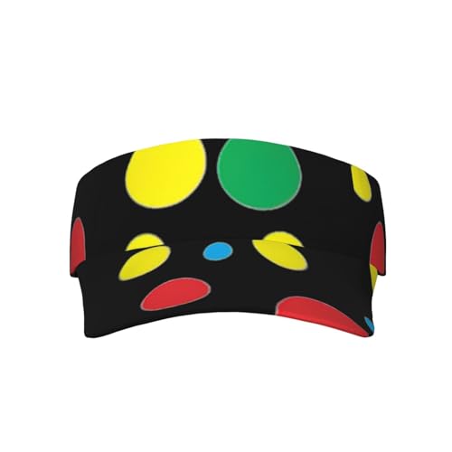 Twister Polka Dots Print Fashion Adult Sunscreen Visor Cap,Empty Top Caps for Beach Pool Golf Tennis Unisex ﻿ Black