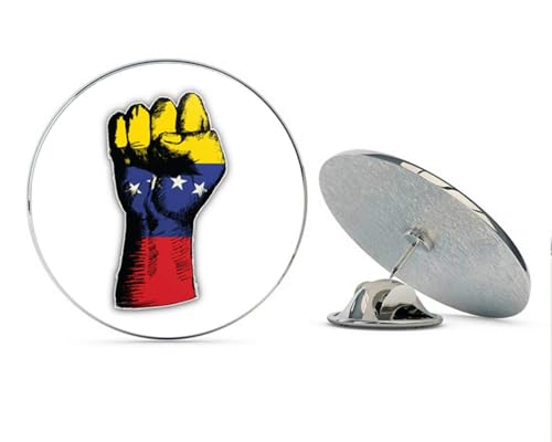 Venezuela World Flag Hand Sketch Round Metal 0.75" Lapel Pin Hat Shirt Pin Tie Tack Pinback2