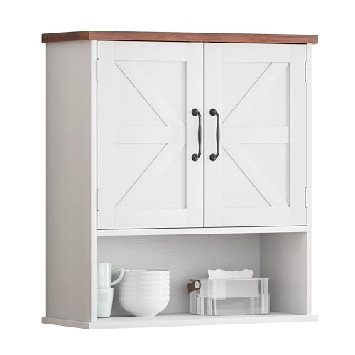 Smuxee-Farmhouse-Bathroom-Cabinet-Wall-Mounted-White-Small-Bathroom-Medicine-Cabinet-with-Adjustable-Shelf-Bathroom-Cabinet-for-Bathroom-Living-Room-Laundry-Room Smuxee Farmhouse Bathroom Cabinet Wall Mounted White Small Bathroom Medicine Cabinet with Adjustable Shelf Bathroom Cabinet for Bathroom Living Room Laundry Room