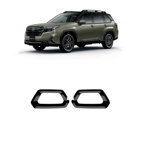 VKINGER 新型 スバル フォレスター SL系 パーツ フロントフォグガーニッシュ 外装 カスタム パーツ ドレスアップ アクセサリー (ピアノブラック)