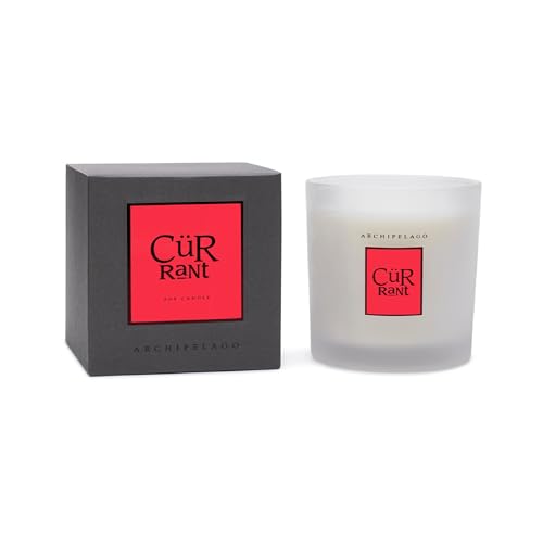 Archipelago Botanicals Hand-Poured Soy Wax Blend Scented Candle with Fragrance Oils, Lead-Free Cotton Wicks, Glass Candle Jar with Gift Box, Burns Approx. 60 Hours, Currant, 10 Oz.