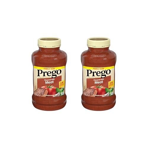 Image of Prego Italian Tomato Pasta Sauce Flavored With Meat, 45 OZ Jar (Pack of 2)