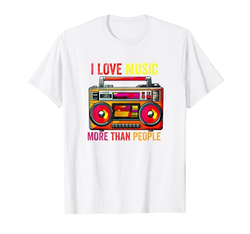 I Love Music More Than People Music Boombox �J�Z�b�g T�V���c