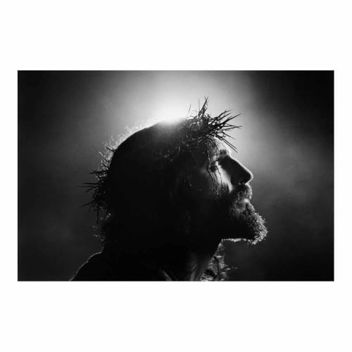 Affiche Sacred Jesus Profil Noir et Blanc Sans Cadre 80x120cm