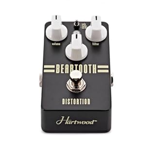 Beartooth Distortion Pedal with 3 Distinct Modes by Hartwood offers vintage distortion bliss with warm, smooth tones. Features three essential controls: volume, Distortion, and Filter. Three switchable modes of intensity for versatile distortion opti...