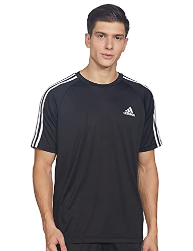 Image of adidas Men Polyester Striped Fitted T-Shirt