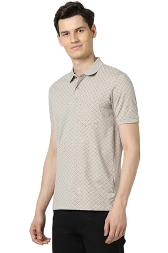 Image of Peter England Men's Cotton Regular Fit All Over Printed T-Shirt | Rich