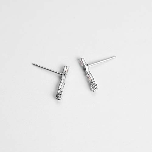 Michooyel S925 Cz Baguette Stud Earrings Sterling Silver Crawlers Earrings Fine Jewelry For Women Girls #TOP6