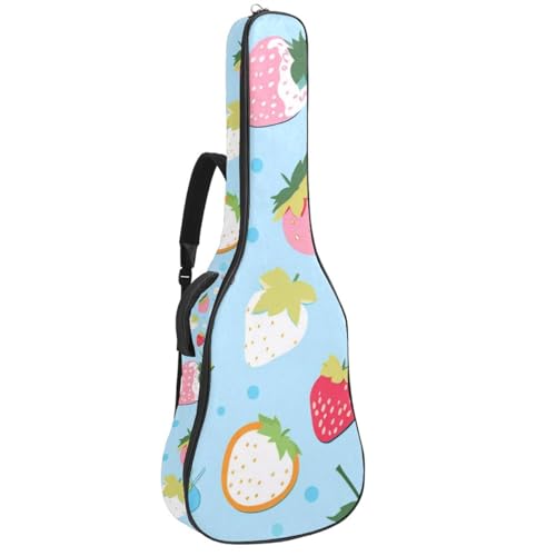 Housse guitare acoustique imperméable 41 pouces avec protection renforcée et motif fruits