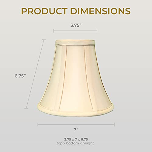 Image of Royal Designs, Inc. BSO-704RC-7BG True Bell Basic Lamp Shade with Round Clip, 3.75 x 7 x 6.75, Beige