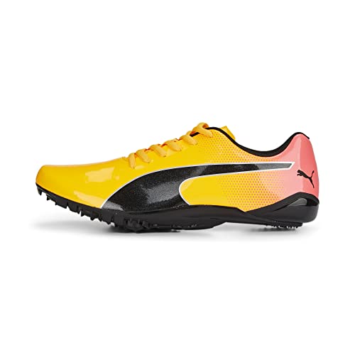 PUMA PUMA Men's Evospeed Prep Sprint 3 Track and Field Shoe, Sun Stream Sunset Glow Puma Black, 4.5 UK