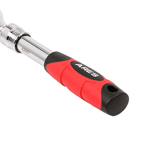 Ares 42058-1/2-Inch Drive 72-Tooth Extendable Ratchet – Made Of Chrome Vanadium Steel - Mirror Polish Chrome Finish - Comfort Grip Injection Handle - Quick Release For Easy Socket Change #TOP6