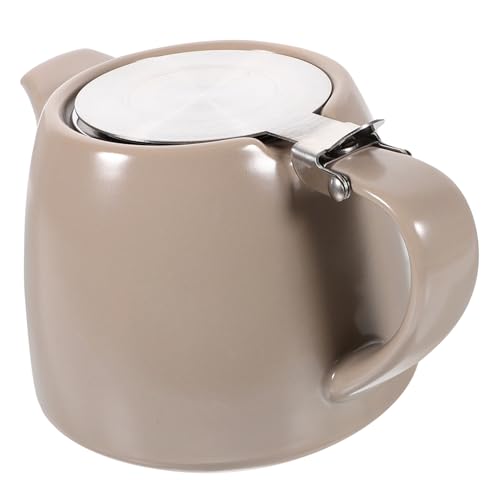 POPETPOP Tetera de Cerámica Pequeña con Inoxidable para Hogar Calentable Estufa Eléctrica Diseño Ergonómico y Resistente para Infusiones de