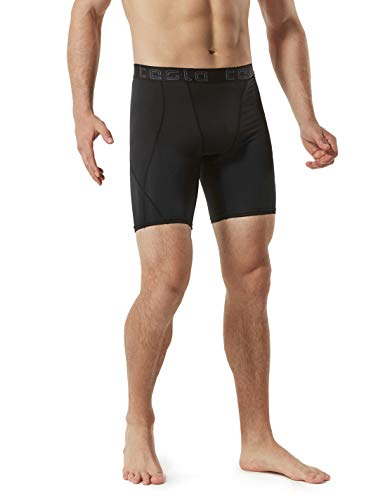 TSLA Men\'s Athletic Compression Shorts, Sports Performance Active Cool Dry Running Tights, Athletic(mus17) - Black, Large - Thumbnail 6