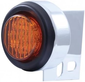 UNITED PACIFIC 10990 Mud Flap Hanger End Light, 9 LED, with Grommet, Amber LED/Amber Lens