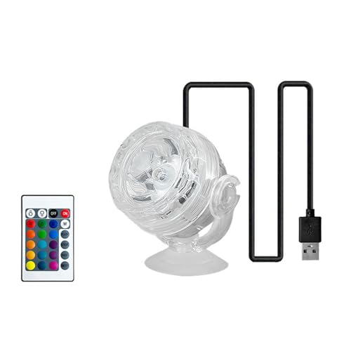 NVOQILIN Focos LED de acuario para peceras de tamaño pequeño, focos de tipo remoto, impermeables, ajustables, color de luz