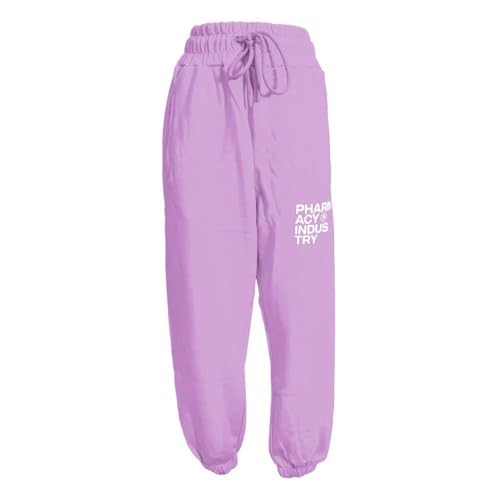 Pantalon de survêtement coton violet femme chic jogging sport et détente