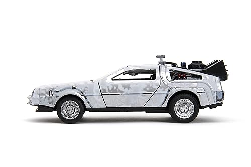 Jada Back to The Future 1:32 Time Machine Frost Die-Cast Car, Toys for Kids and Adults, Silver - Image 3