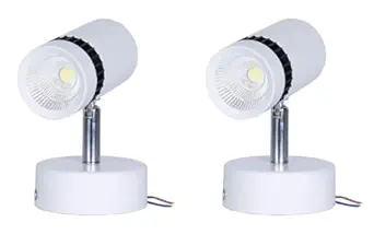 DENICRAAS 6 Watts Mini Size Antique Metal Finish LED Spotlight | Focus Light for Bedroom Reading Display Wall Light - White (Pack of 2)