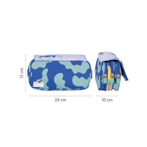 MILAN Blue Odyssey Special Series 4 Zip Pencil Case with Flap - Image 2