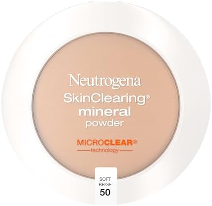 Neutrogena SkinClearing Pressed Mineral Powder, Soft Beige 50, .38 oz