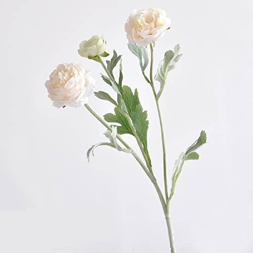 WWHATE Ramo de peonías artificiales, flores de peonías grandes con capullos para decoración de bodas, hogar, oficina, hotel, centros de mesa, arreglos florales de bricolaje (champán claro)