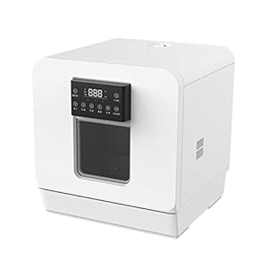 Aanrecht vaatwasser, draagbare compacte vaatwasser met 3 wasprogramma’s, anti-lekkage, fruit en groenten met mand for…