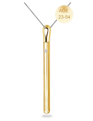 Gold Necklaces for Women Long Pendant with Simple Chain, Rechargeable Necklace for Women Trendy Gold Plated Jewelry Gifts for Her