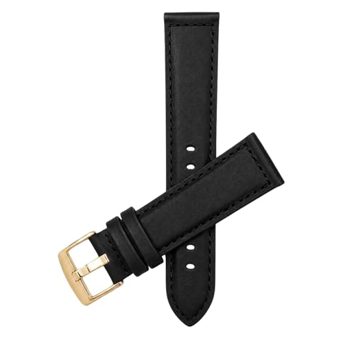 Image of Bandini Mens XL Extra Long Leather Watch Band or Regular Strap, Classic or Buffalo Pattern - 4 Colors, With or Without Stitch - 18mm 20mm 22mm 24mm 26mm 28mm 30mm Leather Watch Band for Men