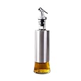 ★ FLANGING OPERATION COVER ★ Dieser Glasöler hat ein hübsches Design mit einem aufsteckbaren Edelstahldeckel, der sich öffnet, wenn die Flasche gekippt und manuell gedrückt wird. Auch geeignet für Olivenöl, Essig, Pflanzenöl, Sojasauce, Kochwein und andere flüssige Gewürze.