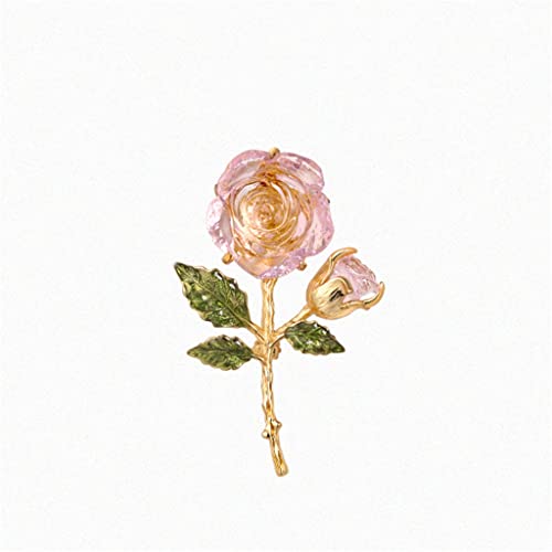 Broche Rose émaillée goutte d'huile, le cadeau poétique pour sublimer un corsage de robe