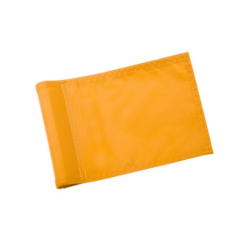 KINGTOP Golf Flag 8x6 Inch - Plain Orange 420D Nylon Tube Inserted - Mini Practice Putting Green Flags for Yard 1-Pack