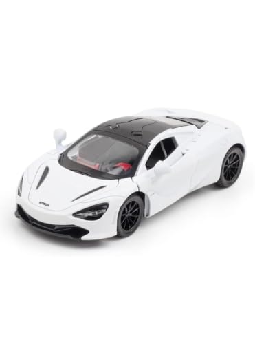 Image of DREAMY DEN McLaren 720S 1:32 Die-Cast Metal Toy Car, Premium Alloy Pull Back Sports Model with Openable Doors, Light & Sound, Miniature Car Gift for Kids & Boys, Colour as Per Stock