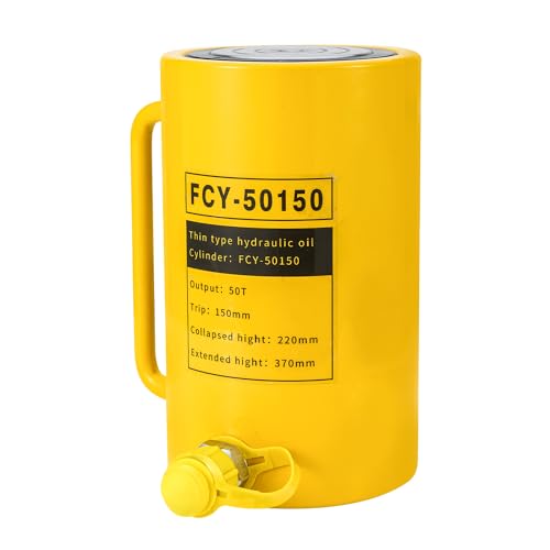 Image of 50T 150mm /6in Long Stroke Hydraulic Cylinder Jack Porta Power Ram Jack Lifting Cylinder Retract Automatically for Machinery Shipbuilding Bridge Construction