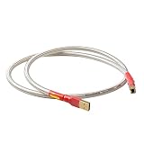 Générique WNJ-Tool, 1pc argenté plaqué QED La chaîne Hi-FI USB Type de câble A à Type B DAC Données USB Câble (Couleur : Blanc, Taille : 1.5m)