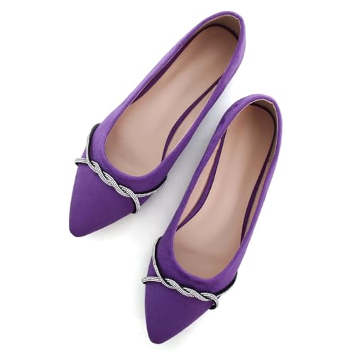 Image of Stunner Womens Flats Fashion Pointed Toe Bowknot Ballet Flats Cute Slip On Dress Flats Comfortable Party Wedding Flats2