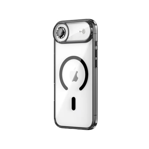 Image of TechTrendz Polycarbonate Transculent Back Cover for iPhone Air Compatible with MagSafe, Scratch-Resistant Camera Bump Protection Shockproof Military-Grade Protection TPU Magnetic Back Case (Black)