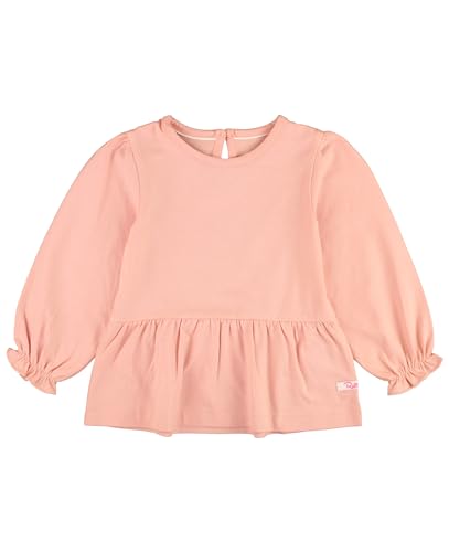 RuffleButts French Rose Knit Puff Long Sleeve Peplum Top - 6-12m